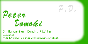 peter domoki business card